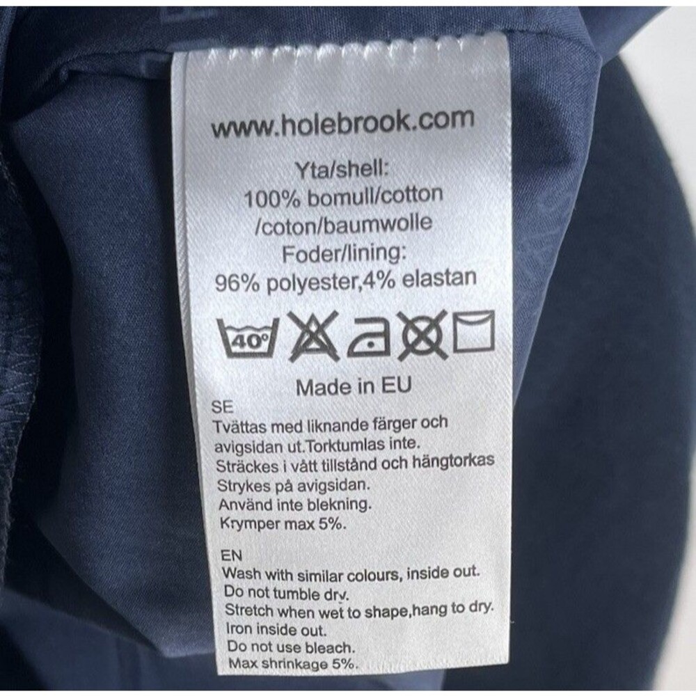 Holebrook Original Windproof Men's XL 1/4 Zip Sweater Blue Pockets Hood Lined - Picture 9 of 10